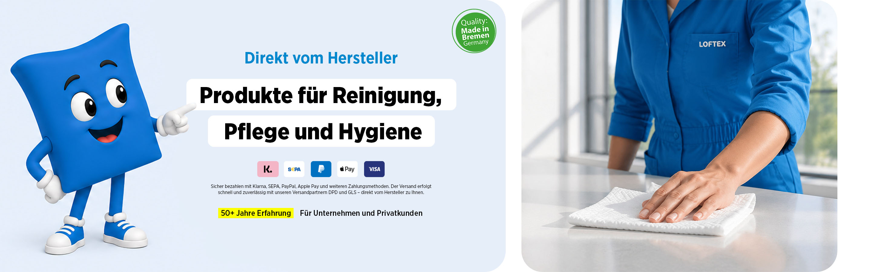 50 Jahre LOFTEX - Jetzt 15% Rabatt auf Pflege- und Reinigungstücher