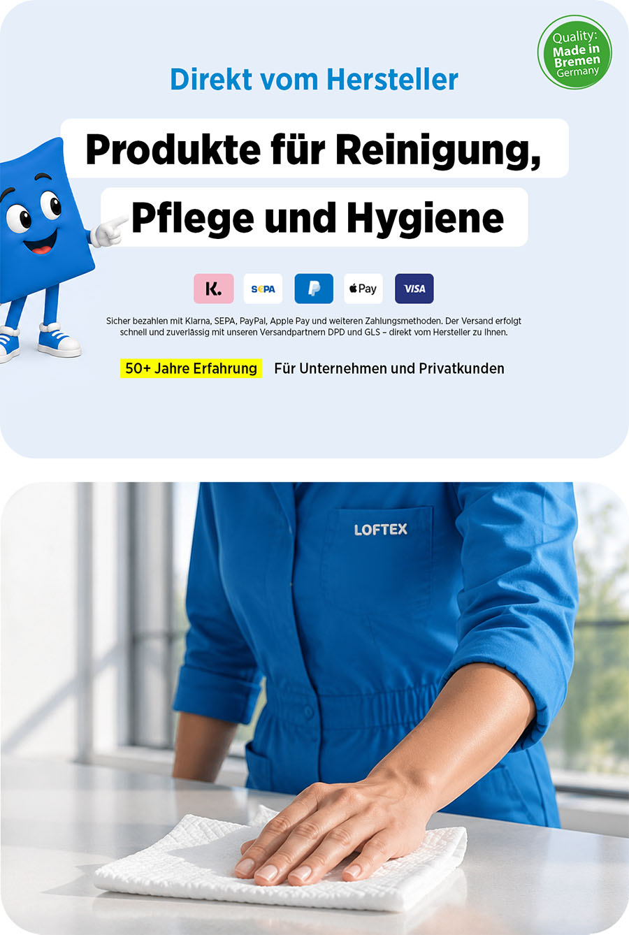 50 Jahre LOFTEX - Jetzt 15% Rabatt auf Pflege- und Reinigungstücher