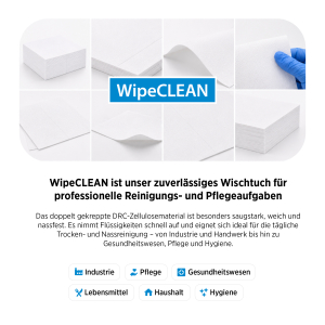 WipeCLEAN Pflege- & Wischtücher – DRC-Material – 33 × 30 cm – 1.008 Stück