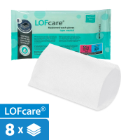 LOFcare® – Feuchte Waschhandschuhe – 8 Stück – 22 × 15 cm – parfümfrei