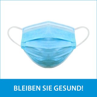Medizinische Mund-Nasen-Schutzmasken 3-lagig, getestet nach EN 14683, Typ II R 50Stk./Karton