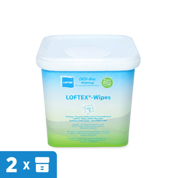 LOFTEX® DESi-Box Spendereimer – Ready-to-fill Tuchspendersystem – leer –  2 Stück