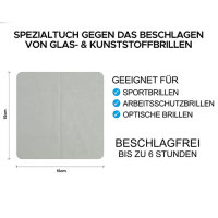 LOFTEX® Anti-Fog Cloth – Special cloth for preventing fog on glass and plastic eyeglasses, microfiber treated, 15 x 15 cm, 1 piece/bag.