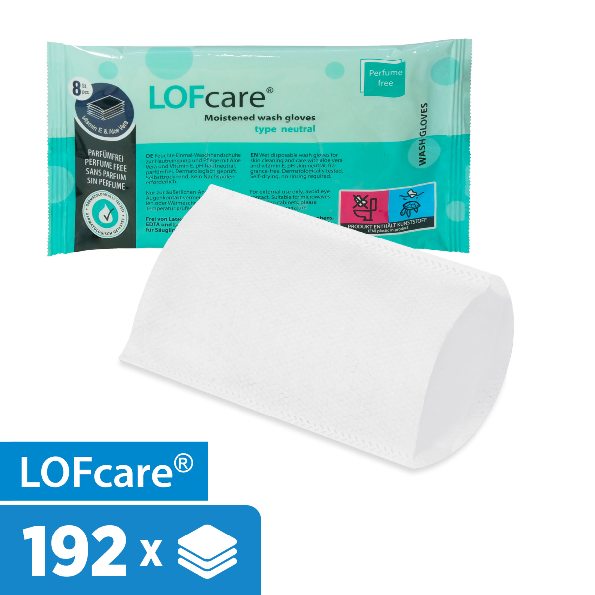 LOFcare® - guantes de lavado húmedo, tipo neutro,
