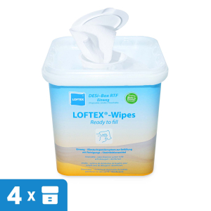 LOFTEX®-WIPES, DESi-Box-annostelijaämpäri + kuiva kuitukangaspyyherulla - Täytettäväksi valmiina kertakäyttöisessä pyyheannostelijassa